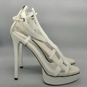 Gucci Daryl Calfskin Suede  Cage Platform Sandals
